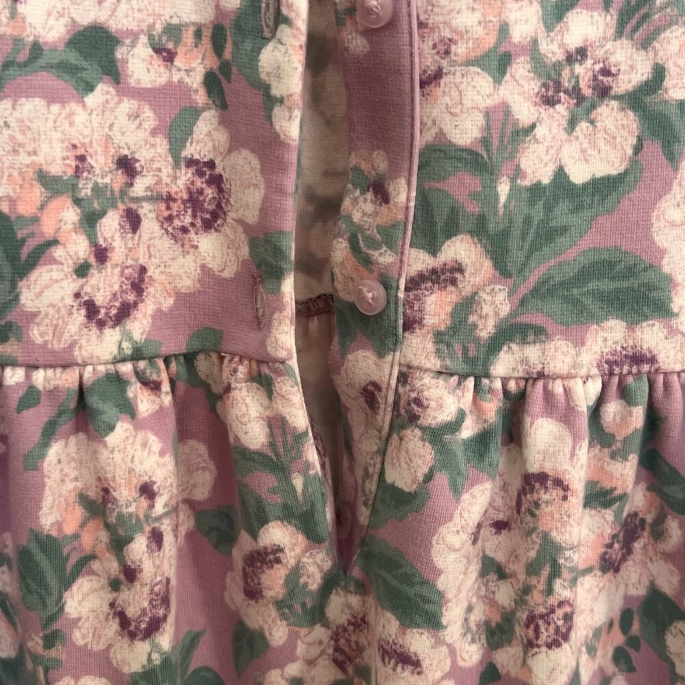 Janie and Jack purple floral dress with faux fur collar EUC like-new - Picture 4 of 9